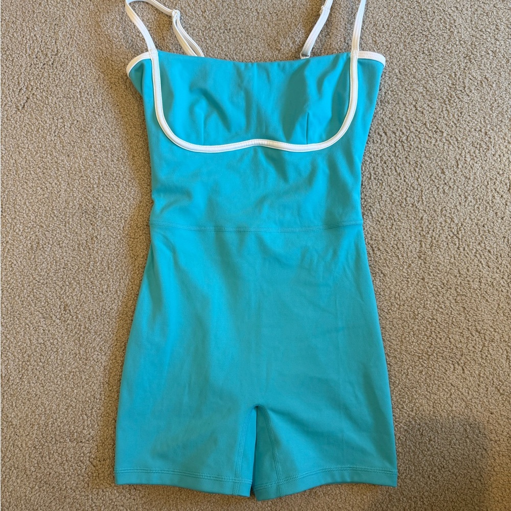 Jo+Jax Blue Romper with White Trim
